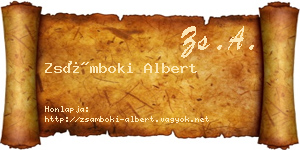 Zsámboki Albert névjegykártya