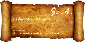 Zsámboki Albert névjegykártya