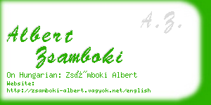 albert zsamboki business card